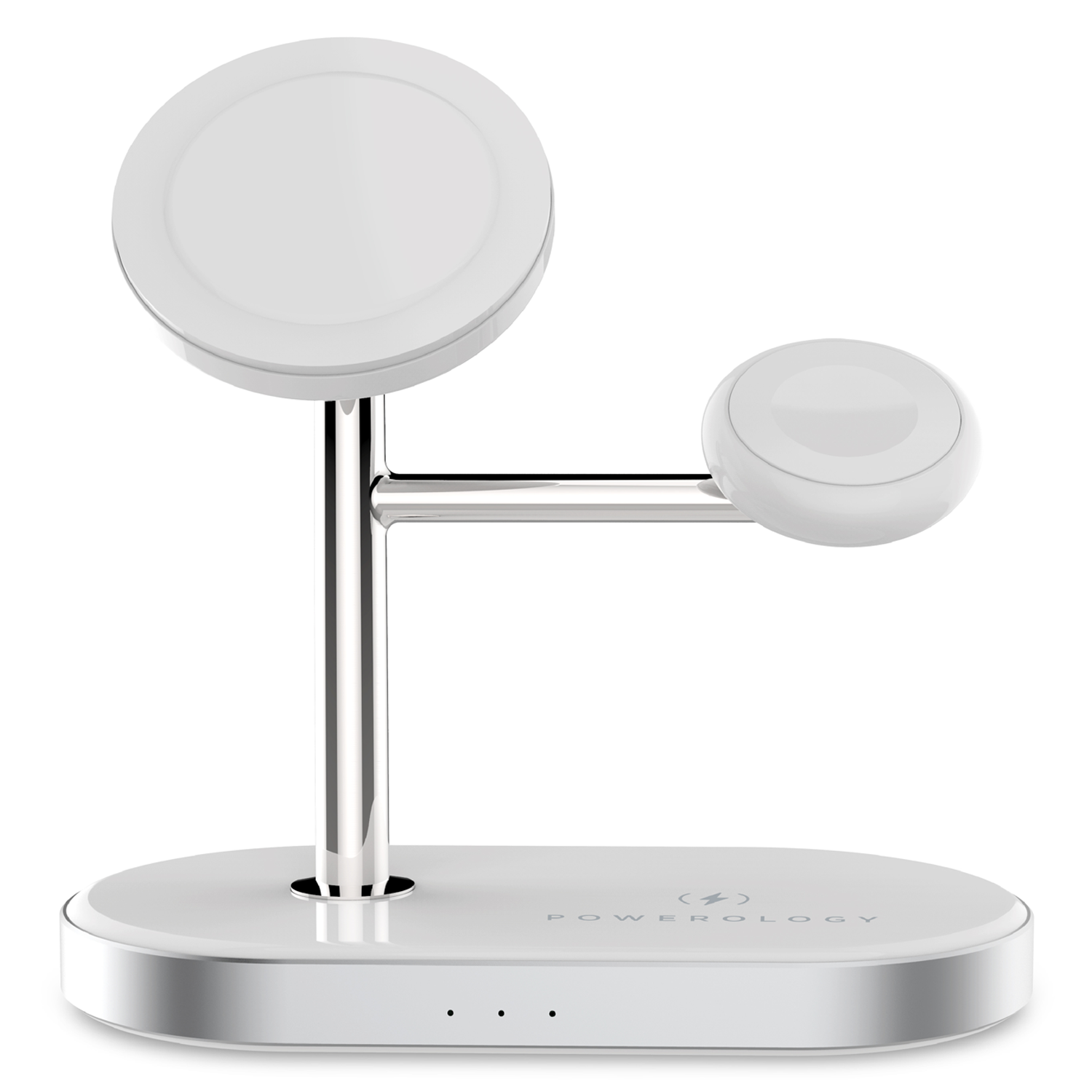 Powerology 30W 3 in 1 MFI Charging Dock with Built-in Apple Magsafe 15W - White - Phonology