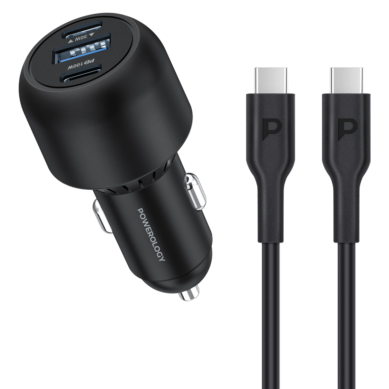 Powerology 130W X2 PD Port & X1 Q.C Port - Black - Phonology