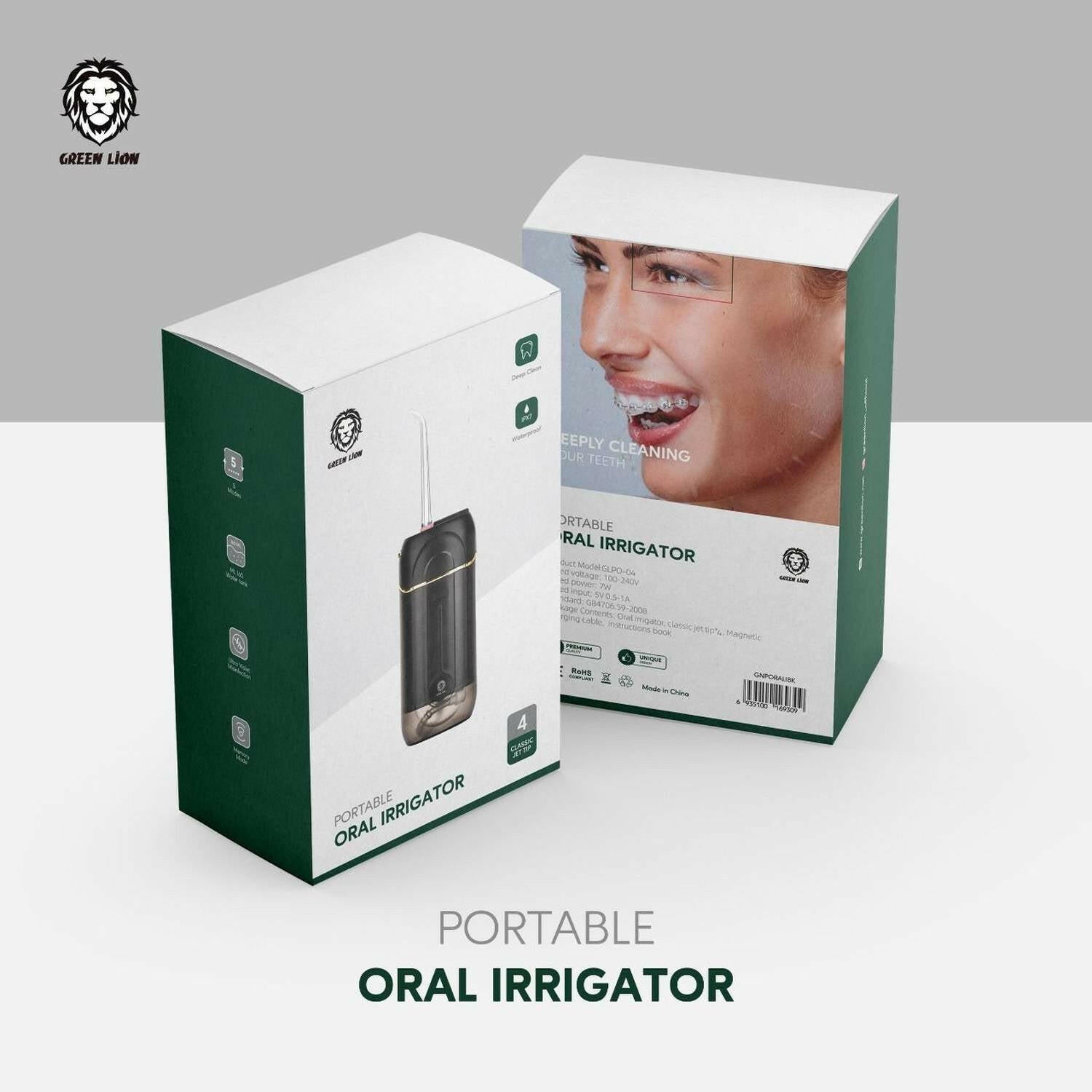 Green Lion Portable Oral Irrigator with 4 Classic Jet Tip - Phonology